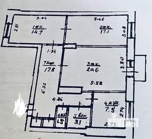 3-к квартира, вторичка, 82м2, 4/5 этаж