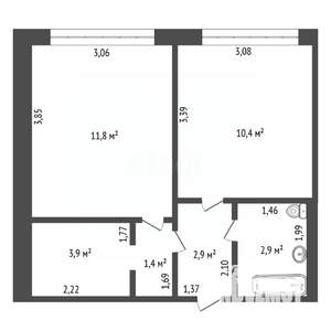 2-к квартира, вторичка, 33м2, 1/9 этаж