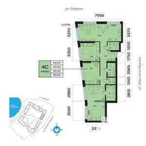 4-к квартира, вторичка, 99м2, 15/32 этаж