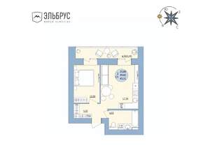 2-к квартира, вторичка, 43м2, 12/20 этаж
