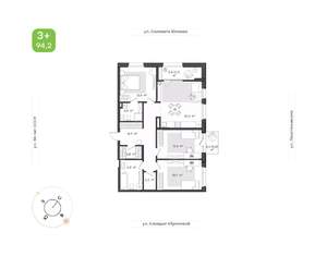 3-к квартира, вторичка, 94м2, 5/12 этаж