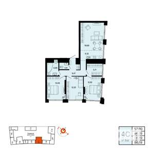 4-к квартира, вторичка, 86м2, 25/31 этаж