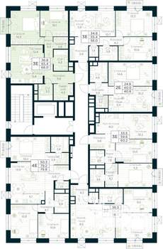 2-к квартира, строящийся дом, 66м2, 9/10 этаж
