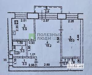 2-к квартира, вторичка, 42м2, 5/5 этаж