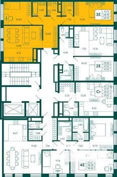 2-к квартира, строящийся дом, 69м2, 12/14 этаж