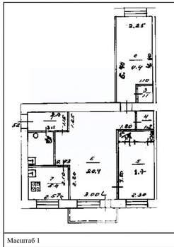 3-к квартира, вторичка, 65м2, 3/5 этаж