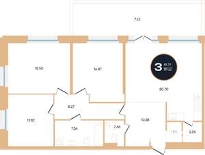 3-к квартира, вторичка, 120м2, 2/15 этаж