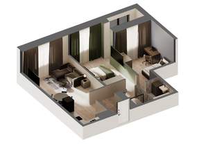 2-к квартира, строящийся дом, 64м2, 21/31 этаж