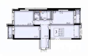 3-к квартира, вторичка, 84м2, 7/25 этаж
