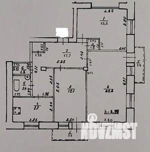 3-к квартира, вторичка, 89м2, 3/6 этаж