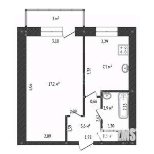 1-к квартира, вторичка, 33м2, 9/9 этаж