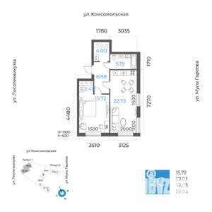 2-к квартира, вторичка, 57м2, 20/32 этаж