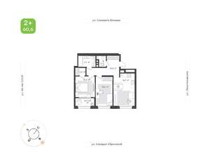 2-к квартира, вторичка, 61м2, 20/24 этаж