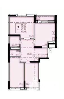 3-к квартира, вторичка, 86м2, 11/25 этаж