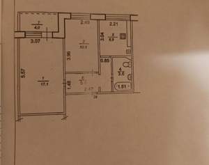 2-к квартира, вторичка, 43м2, 1/9 этаж