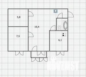 2-к квартира, вторичка, 46м2, 5/5 этаж