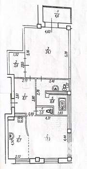 2-к квартира, вторичка, 74м2, 3/6 этаж