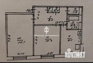 2-к квартира, вторичка, 50м2, 1/9 этаж