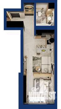 Студия квартира, вторичка, 35м2, 4/25 этаж