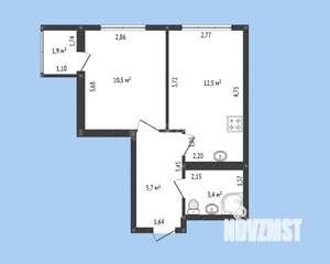 2-к квартира, сданный дом, 34м2, 20/24 этаж