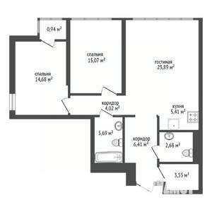 3-к квартира, вторичка, 81м2, 30/33 этаж