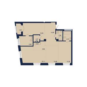 4-к квартира, строящийся дом, 98м2, 2/9 этаж