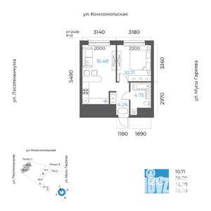 2-к квартира, вторичка, 36м2, 23/32 этаж