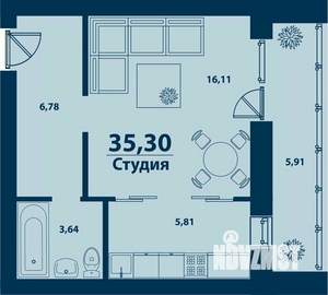 1-к квартира, вторичка, 35м2, 5/5 этаж