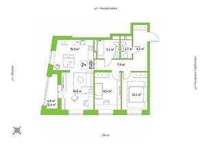 2-к квартира, строящийся дом, 80м2, 15/25 этаж