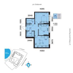 2-к квартира, вторичка, 59м2, 12/32 этаж