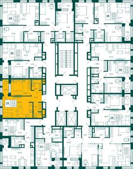 1-к квартира, строящийся дом, 42м2, 24/29 этаж