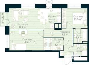 2-к квартира, вторичка, 65м2, 10/30 этаж