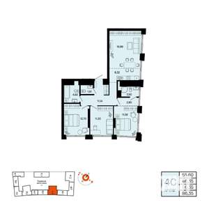 4-к квартира, вторичка, 86м2, 29/31 этаж