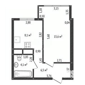 1-к квартира, вторичка, 34м2, 15/18 этаж