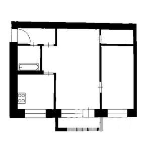 2-к квартира, вторичка, 45м2, 1/5 этаж