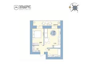 2-к квартира, вторичка, 43м2, 17/20 этаж