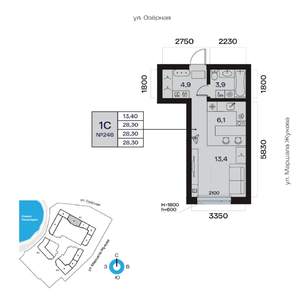 1-к квартира, вторичка, 28м2, 5/32 этаж