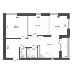 3-к квартира, вторичка, 65м2, 4/24 этаж