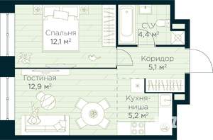 1-к квартира, вторичка, 40м2, 4/15 этаж