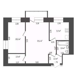 2-к квартира, вторичка, 42м2, 5/5 этаж