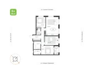 3-к квартира, вторичка, 89м2, 18/25 этаж