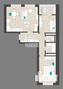 3-к квартира, вторичка, 57м2, 4/27 этаж
