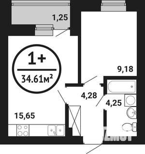 1-к квартира, вторичка, 35м2, 2/8 этаж