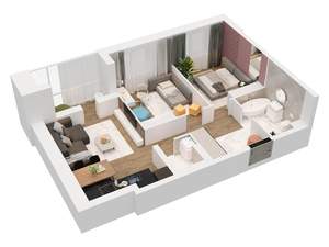 2-к квартира, вторичка, 64м2, 3/15 этаж
