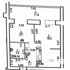 1-к квартира, вторичка, 53м2, 6/16 этаж