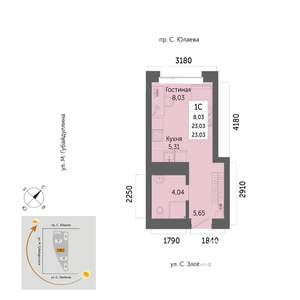 1-к квартира, вторичка, 23м2, 19/32 этаж