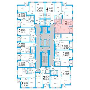 2-к квартира, вторичка, 36м2, 4/25 этаж