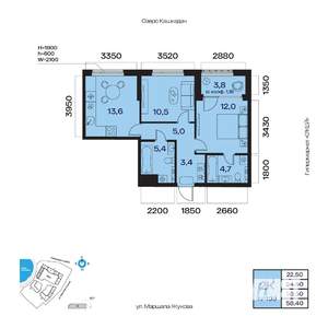2-к квартира, вторичка, 57м2, 11/32 этаж