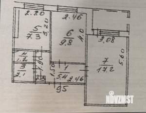 2-к квартира, вторичка, 44м2, 6/9 этаж