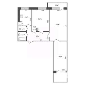 3-к квартира, вторичка, 66м2, 3/9 этаж